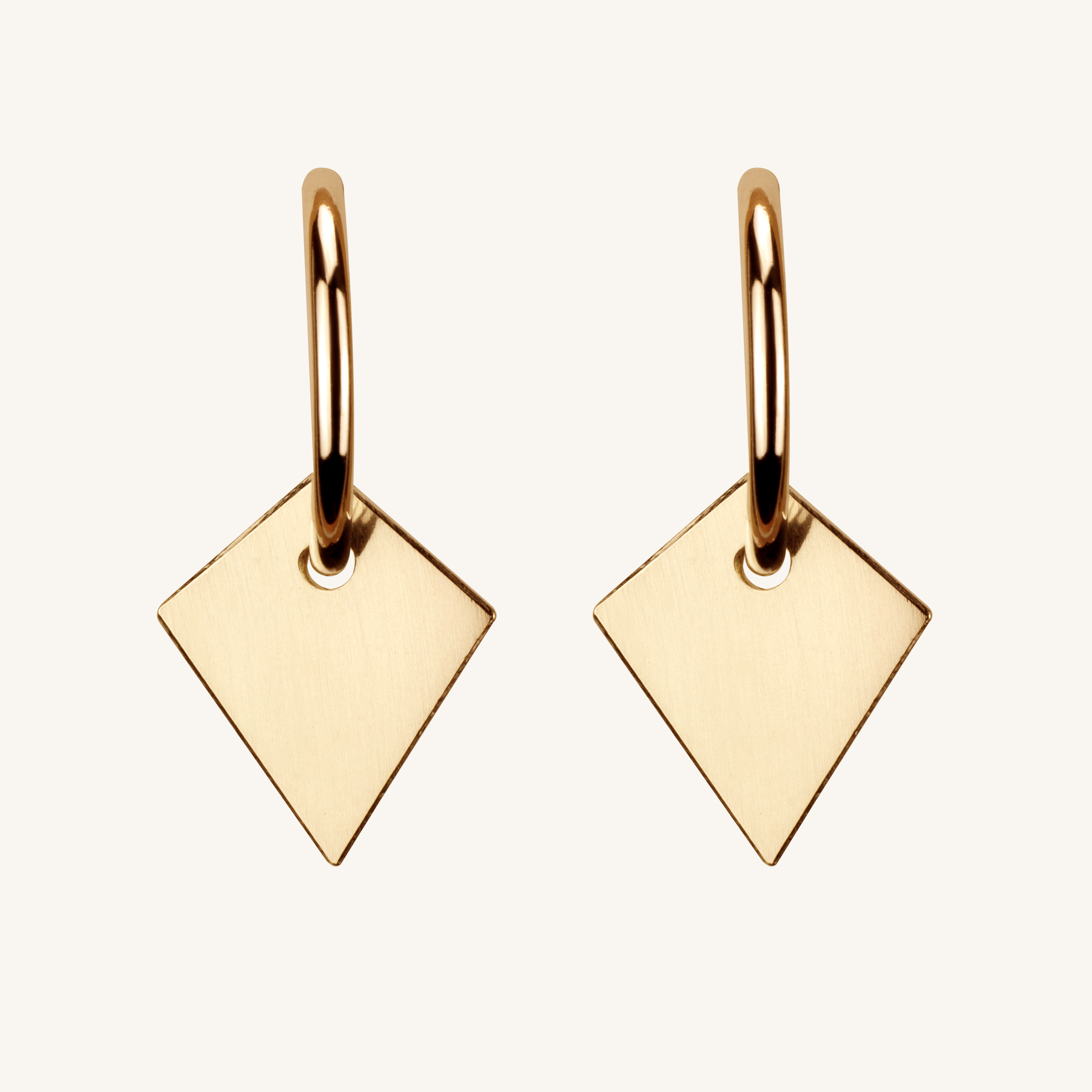 Shield of Faith Hoop Earrings, 18k Gold