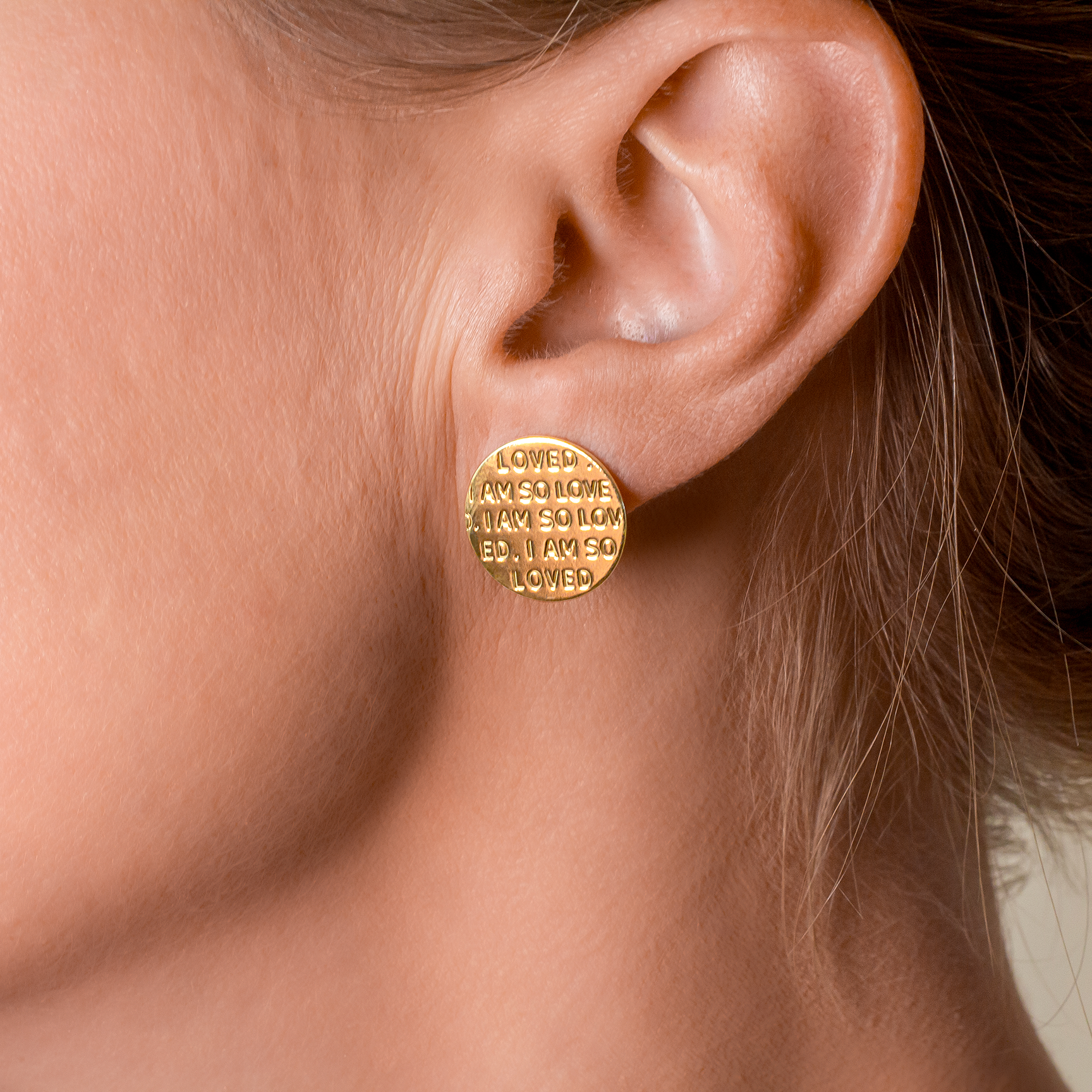 I Am So Loved Earrings Gold